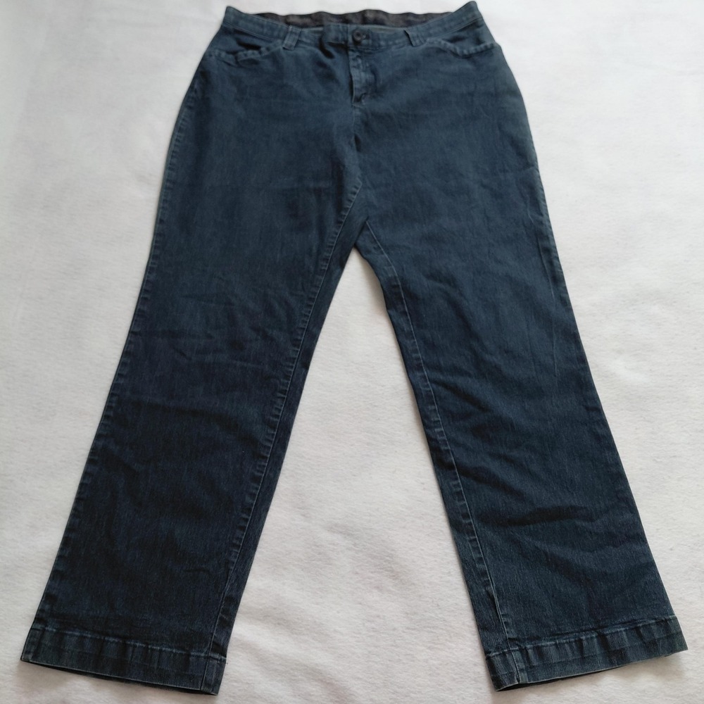Lee Comfort Waistband Jeans Womens 18W Long Dark Indigo Straight Plus Size
